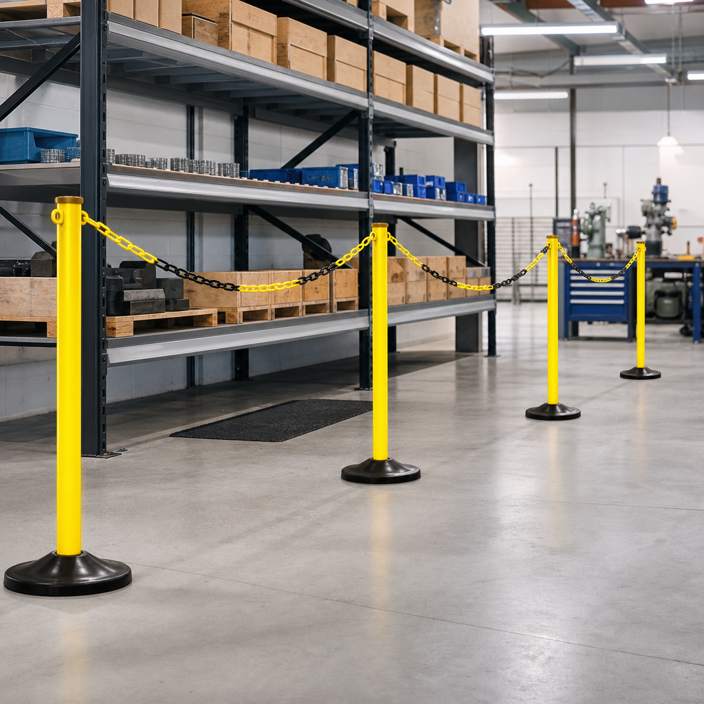 High Visibility Post and Chain Barrier Starter Kits