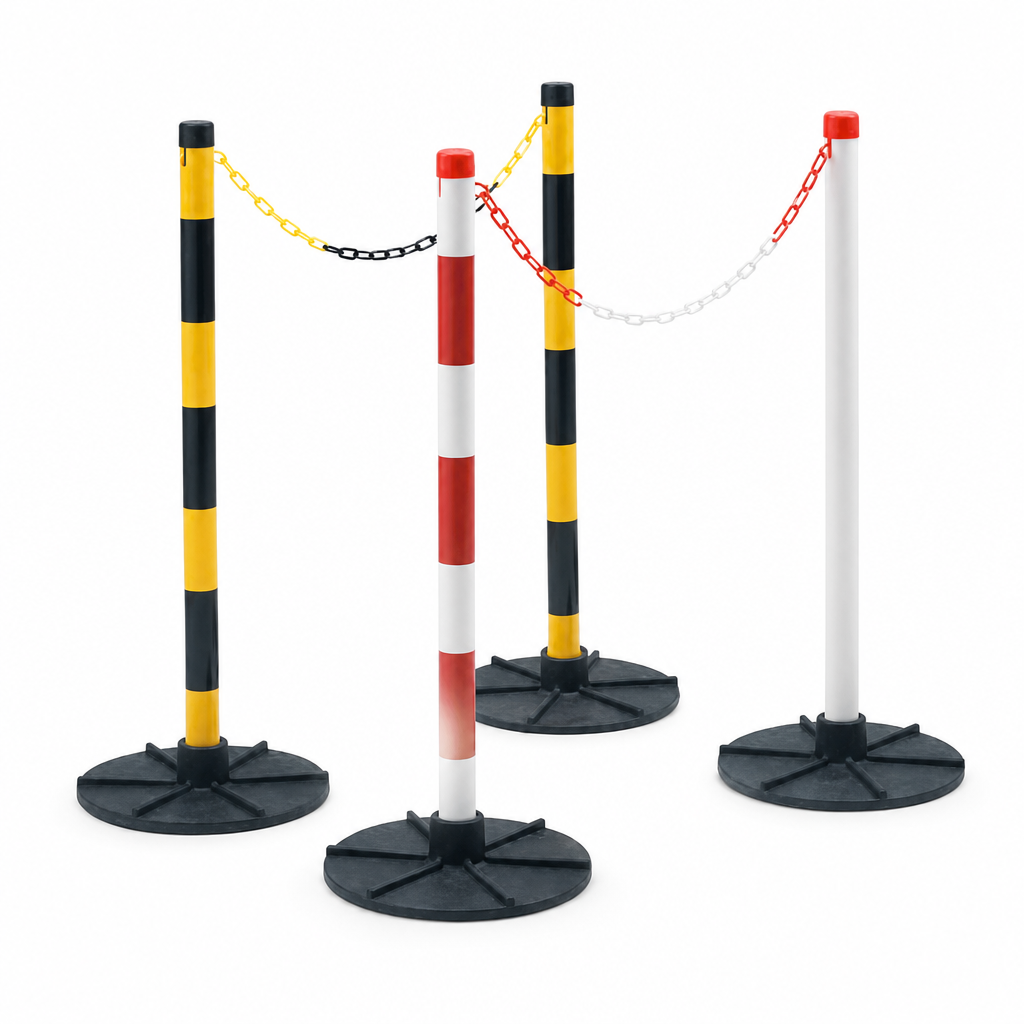 High Visibility Post and Chain Barrier Starter Kits