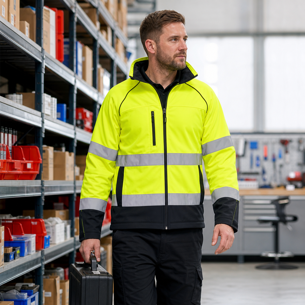 High Visibility Softshell Work Jacket
