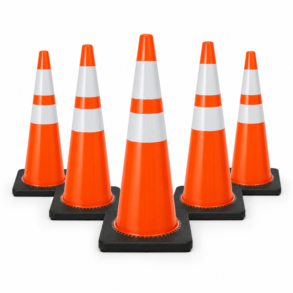 High Visibility Traffic Safety Cones - Pack of 5