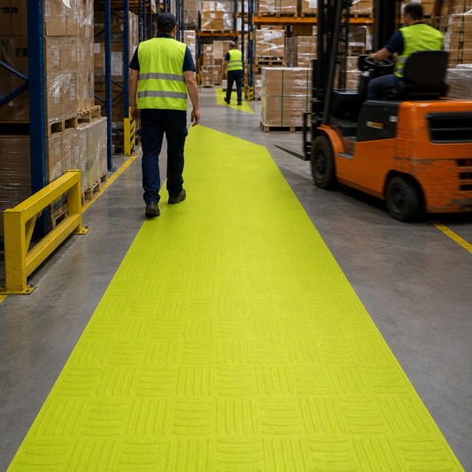 High Visibility Walkway Safety Matting Roll 1m x 10m Yellow