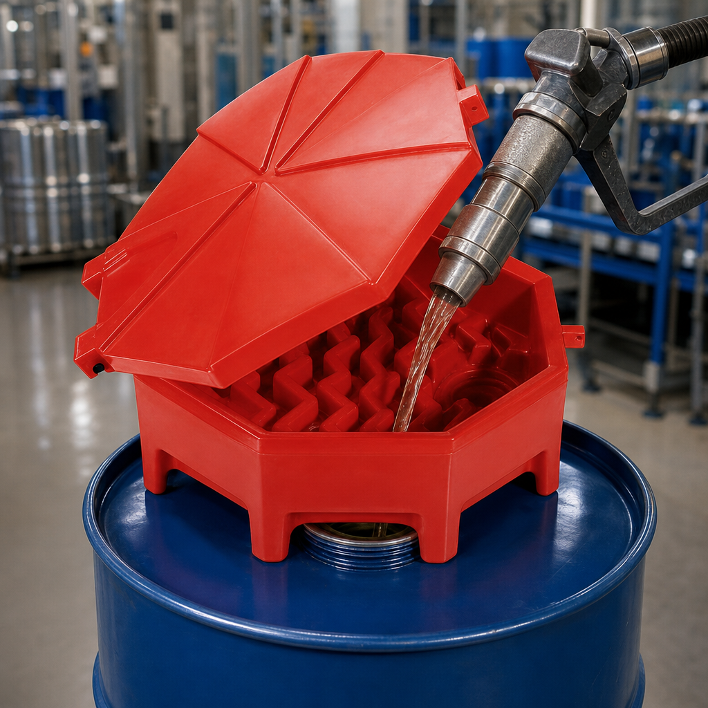 Hinged Lid Drum Funnel