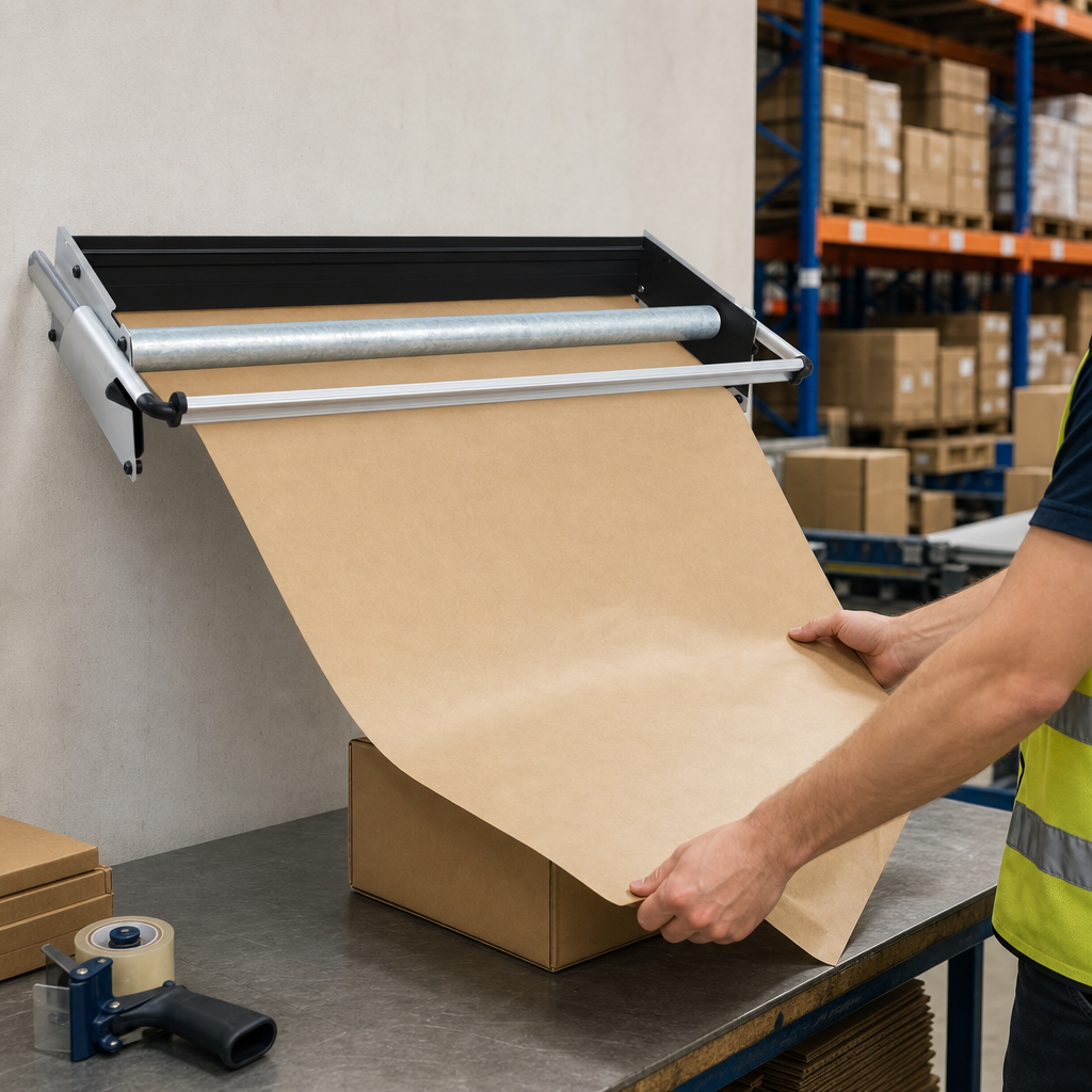 Horizontal Paper Roll Dispenser and Cutter 250 mm Diameter