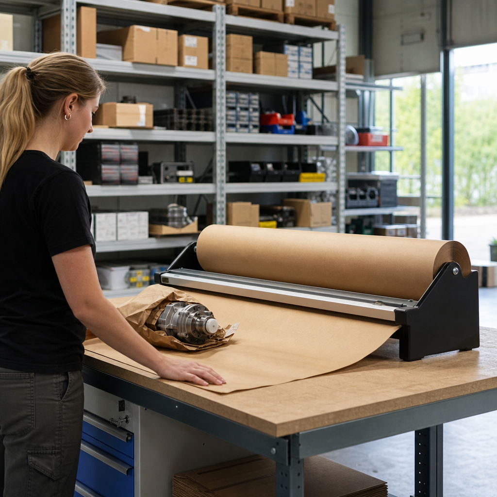 Horizontal Tabletop Wrapping Paper Dispenser and Cutter