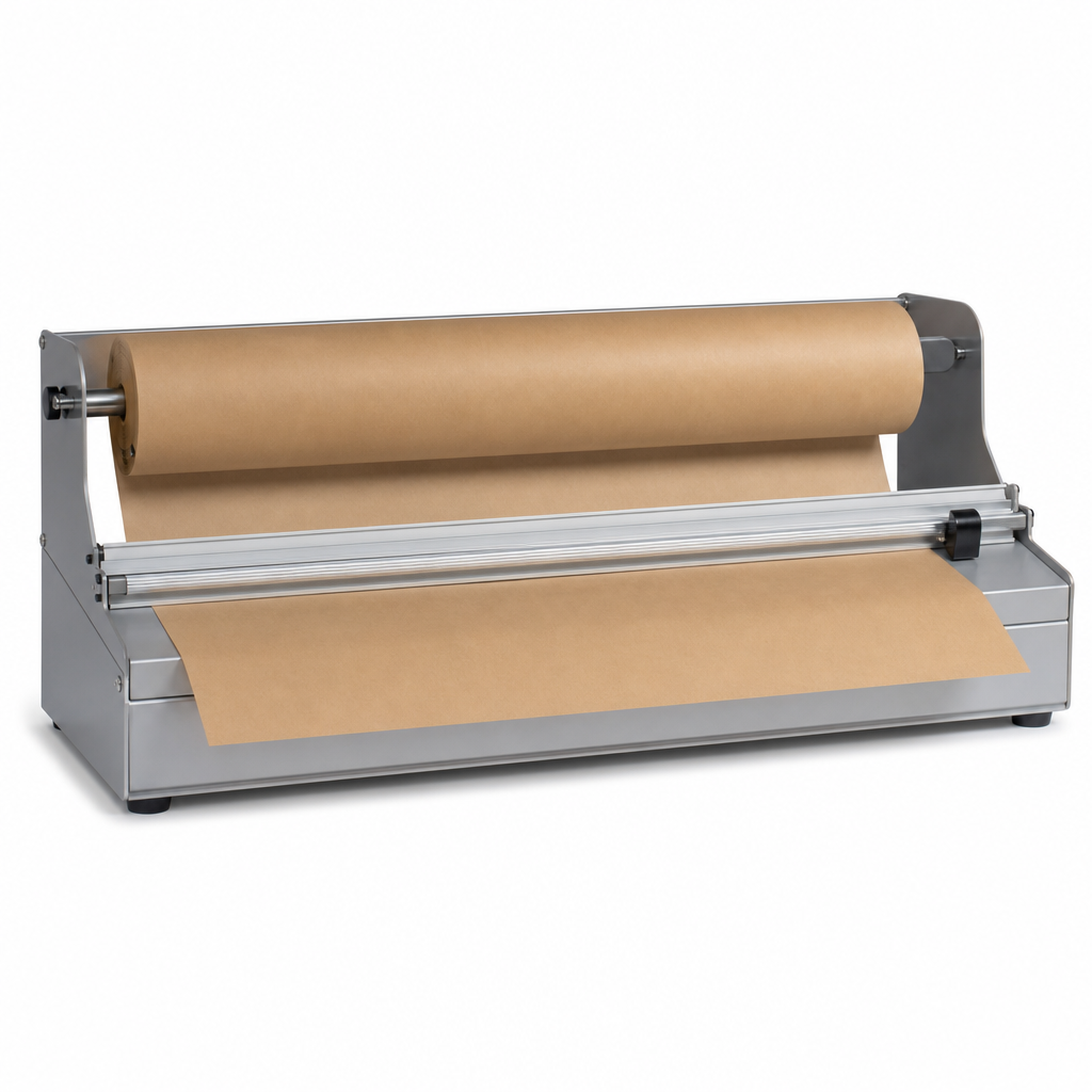 Horizontal Tabletop Wrapping Paper Dispenser and Cutter