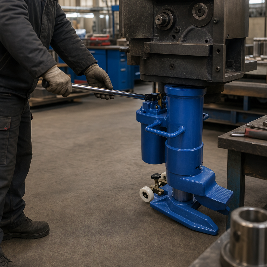 Hydraulic Bottle Jack with Swivelling Toe and Castors 5–25 Tonne