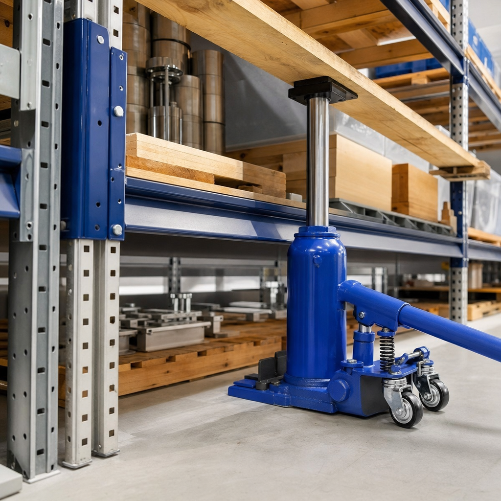 Hydraulic Bottle Jack with Swivelling Toe and Castors 5–25 Tonne
