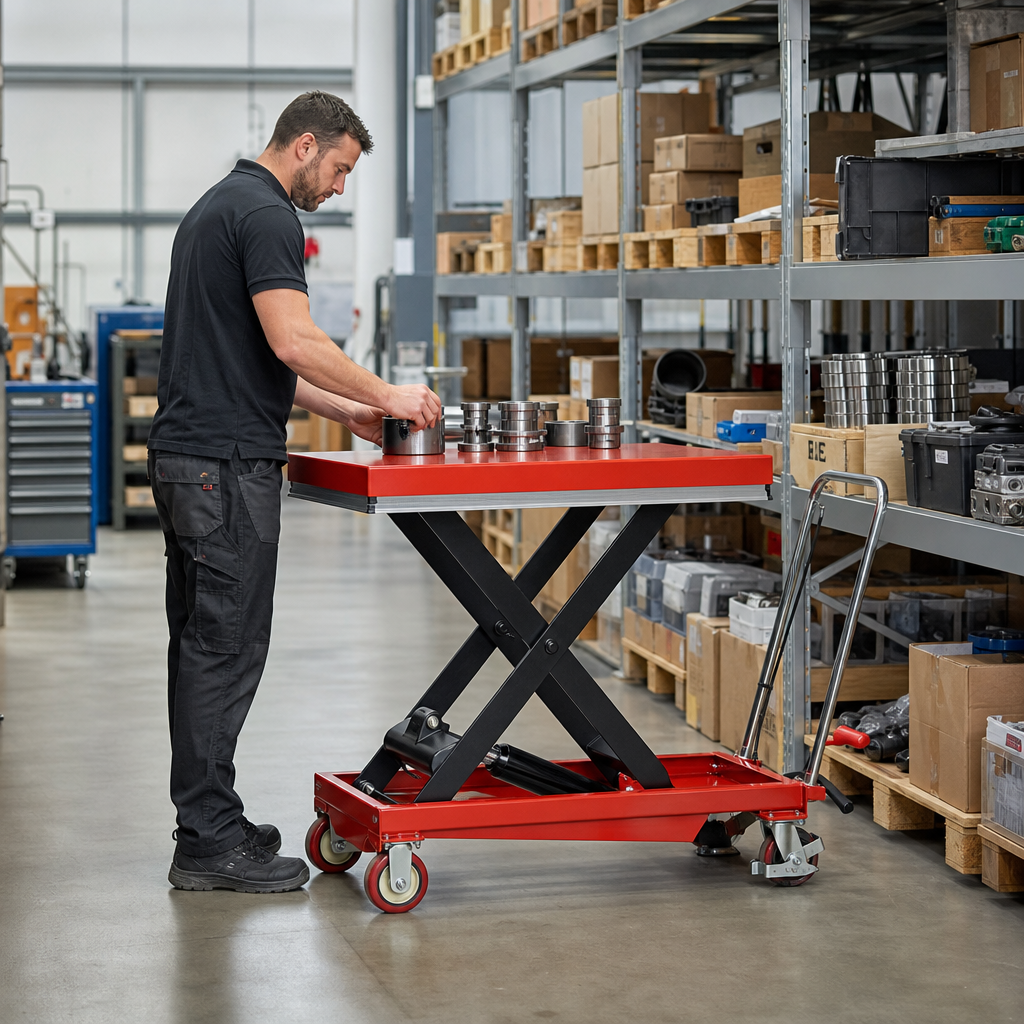 Hydraulic Mobile Scissor Lift Table 1000kg Capacity