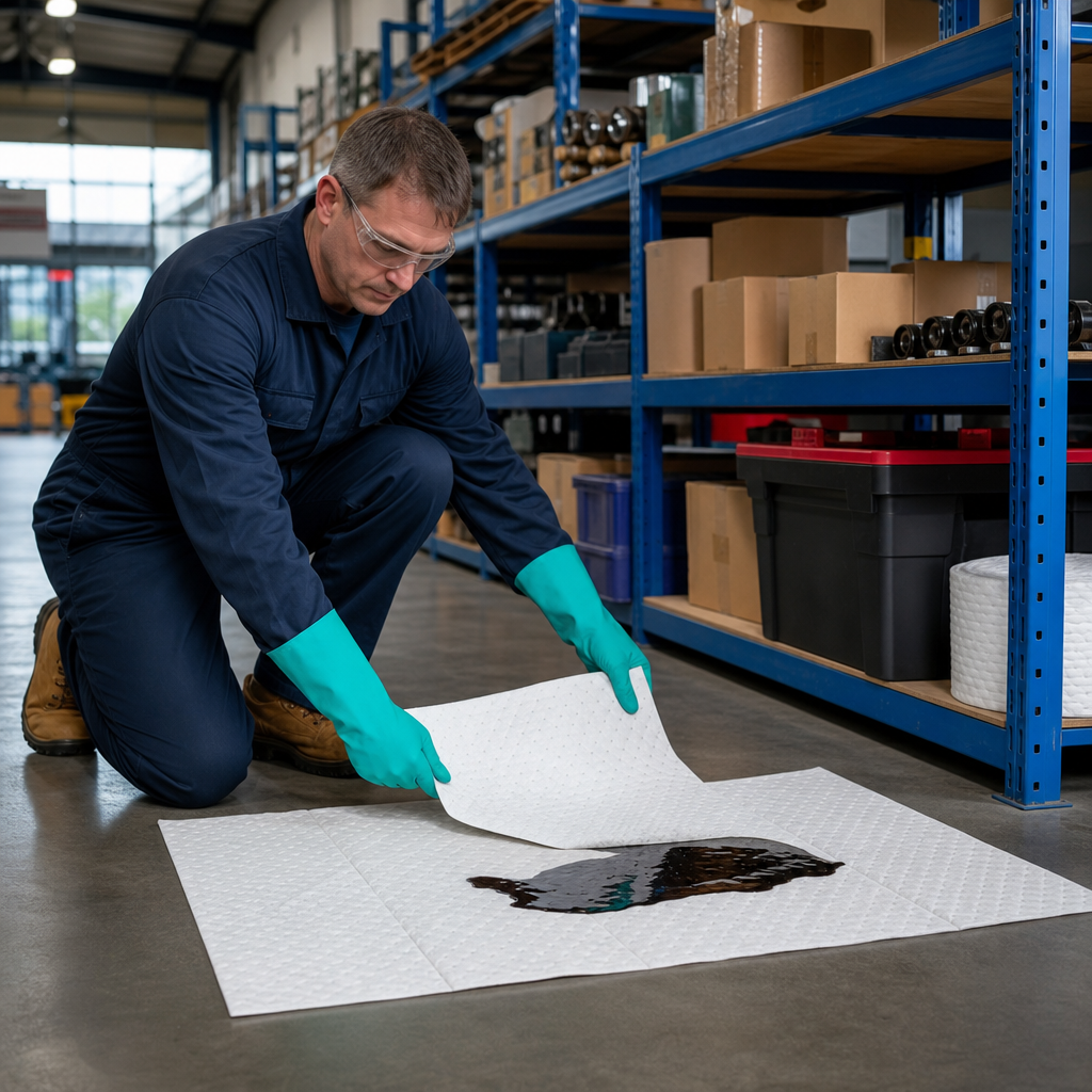 Hydrocarbon Oil and Fuel Spill Absorbent Pads