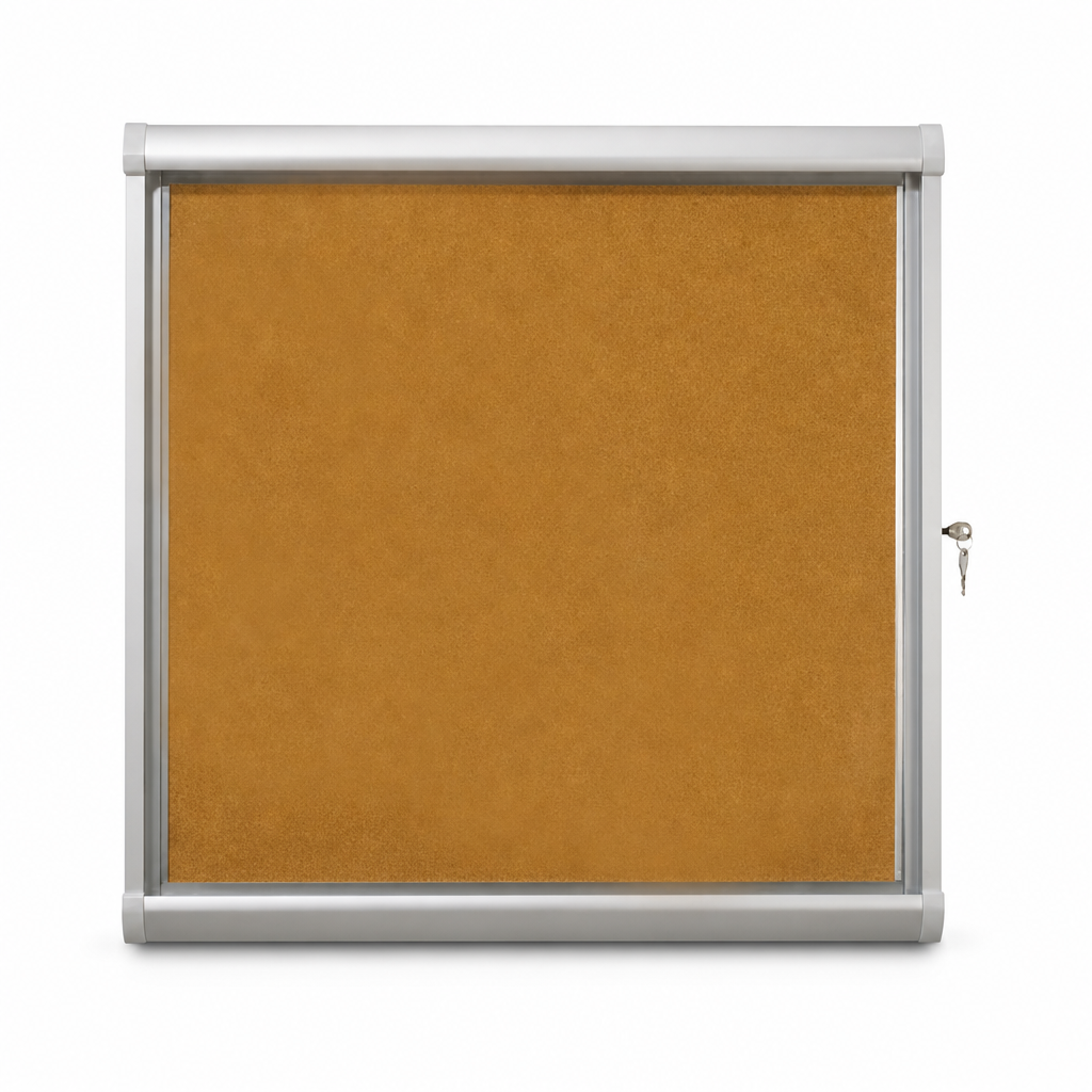 Indoor Enclosed Cork Bulletin Board with Safety Glass Door