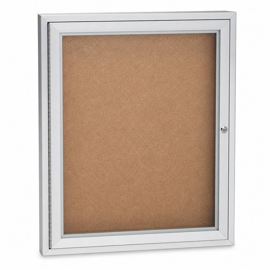 Indoor Enclosed Cork Bulletin Board with Safety Glass Door