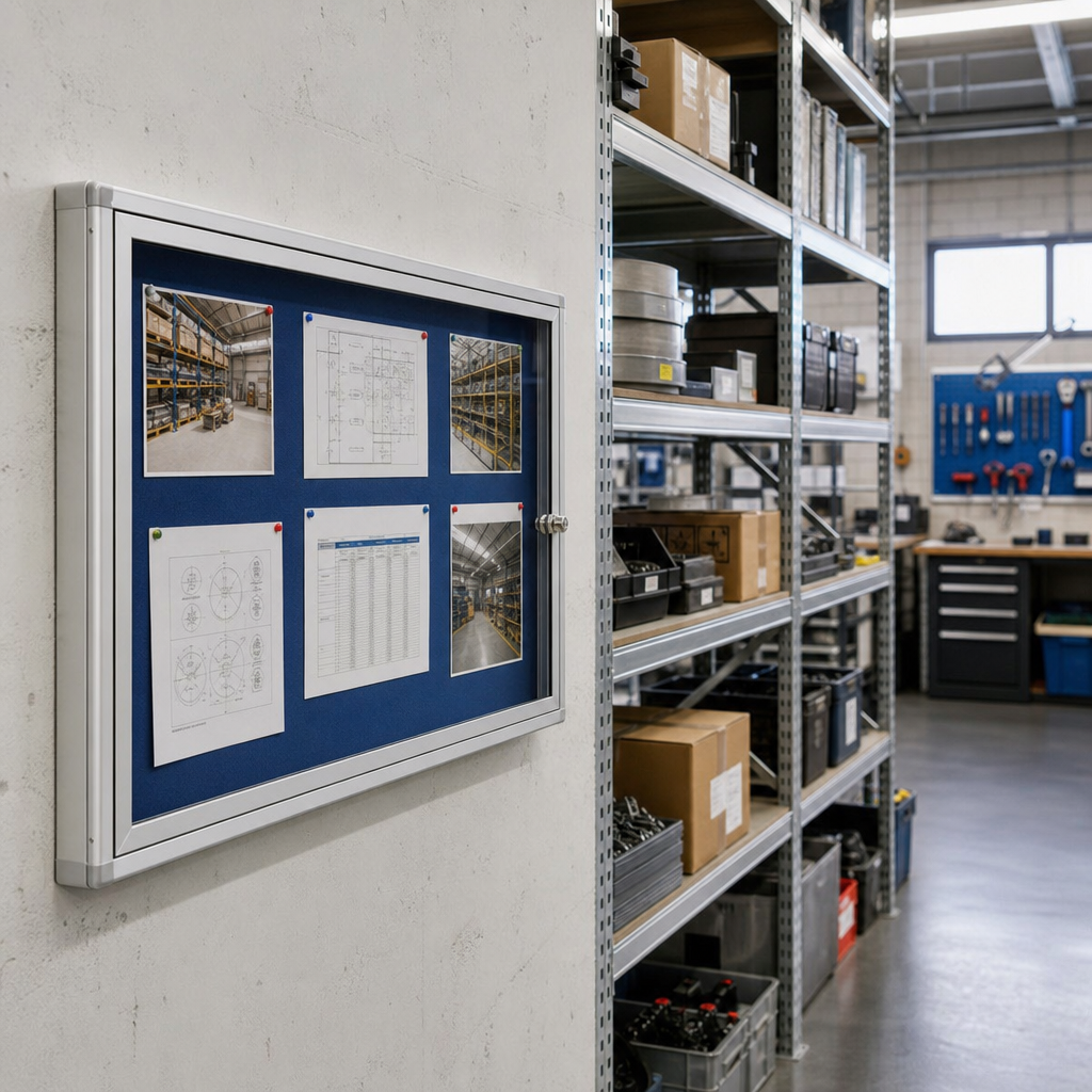 Indoor Lockable Aluminium Bulletin Board with Glass Door