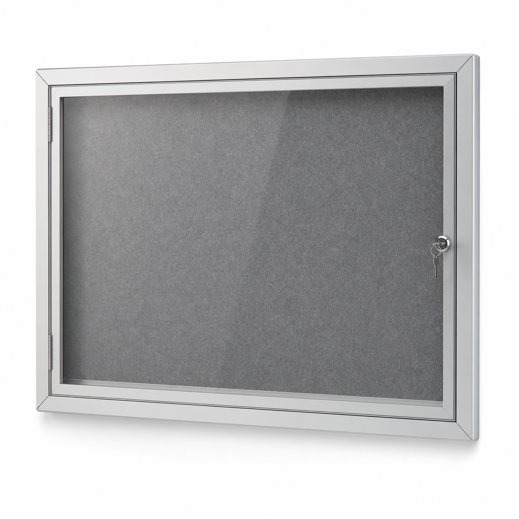 Indoor Lockable Aluminium Bulletin Board with Glass Door