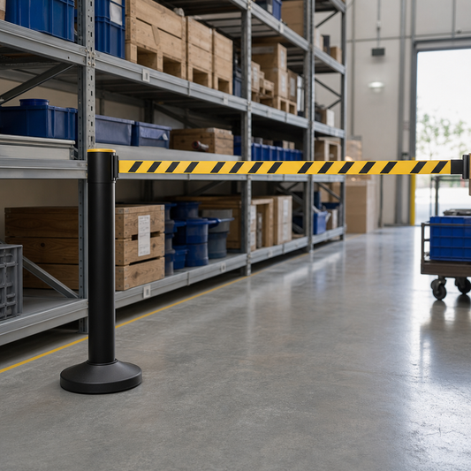 Indoor Retractable Belt Safety Barrier Unit – 9m