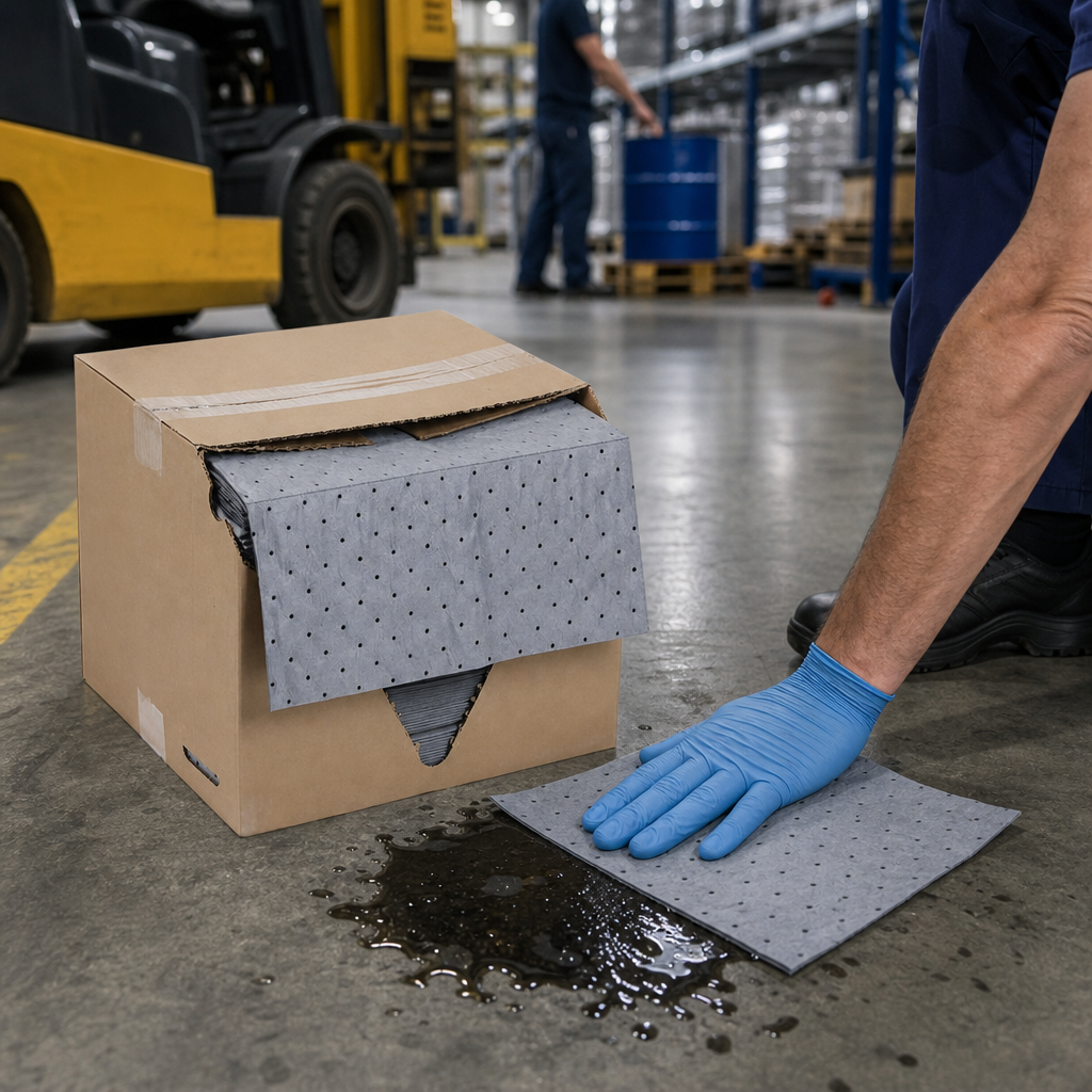 Industrial Cleaning Cloths with Universal Absorbent Sheets