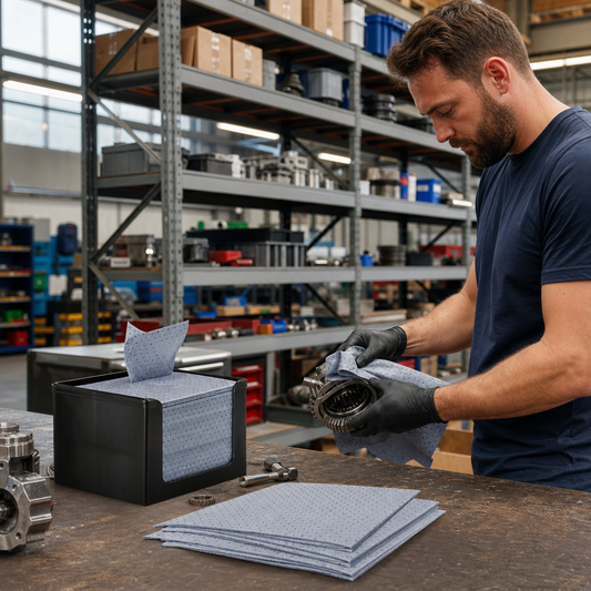 Industrial Cleaning Cloths with Universal Absorbent Sheets