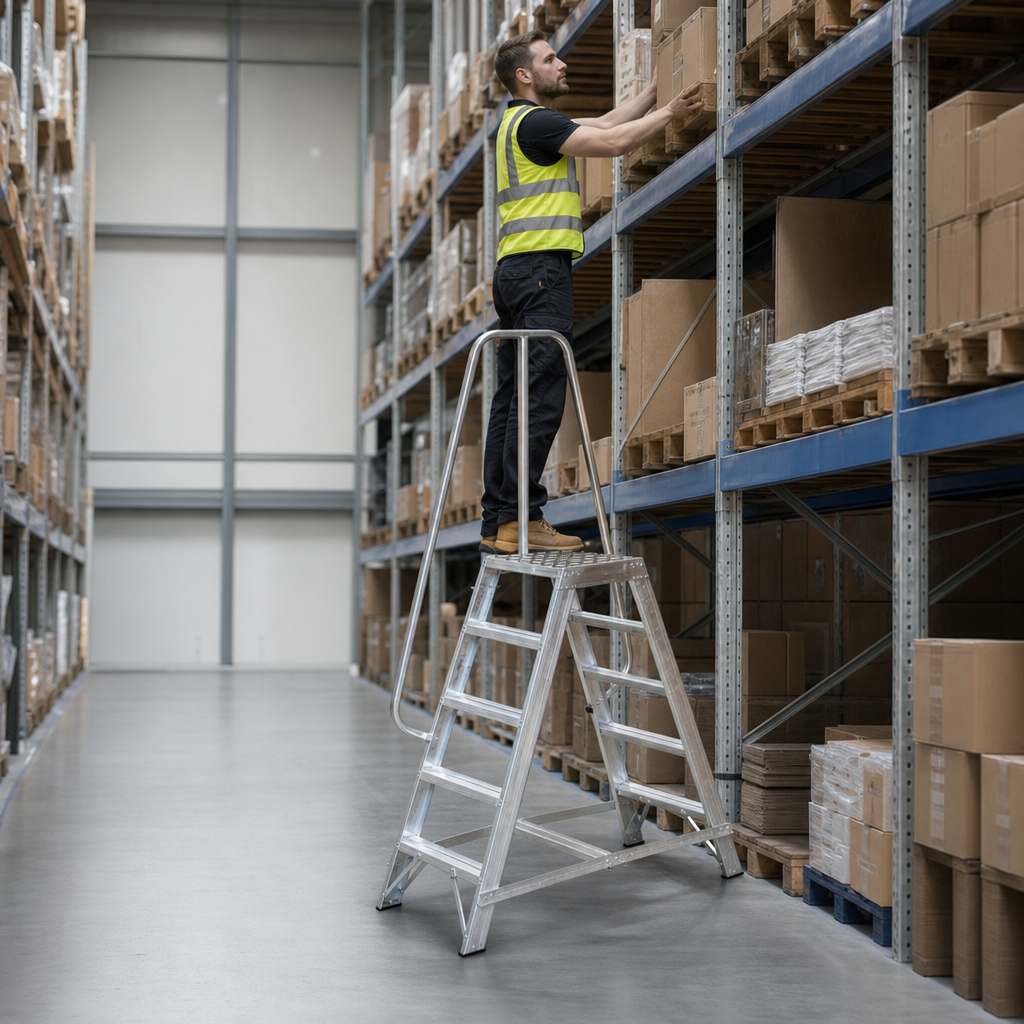 Industrial Double Sided Access Steps with Platform