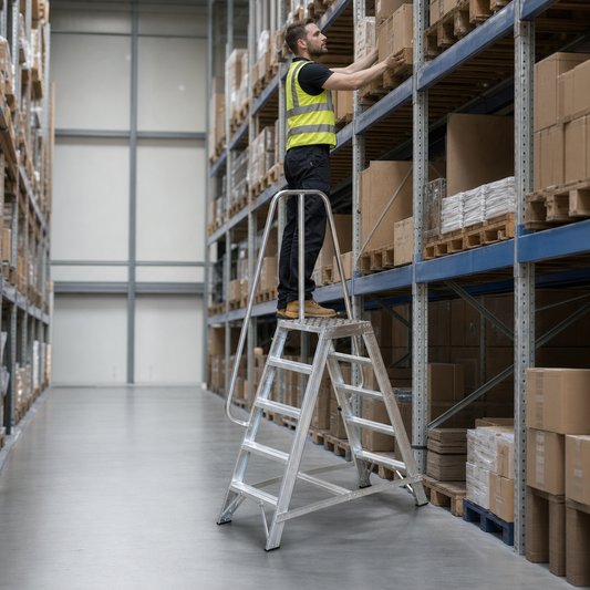 Industrial Double Sided Access Steps with Platform