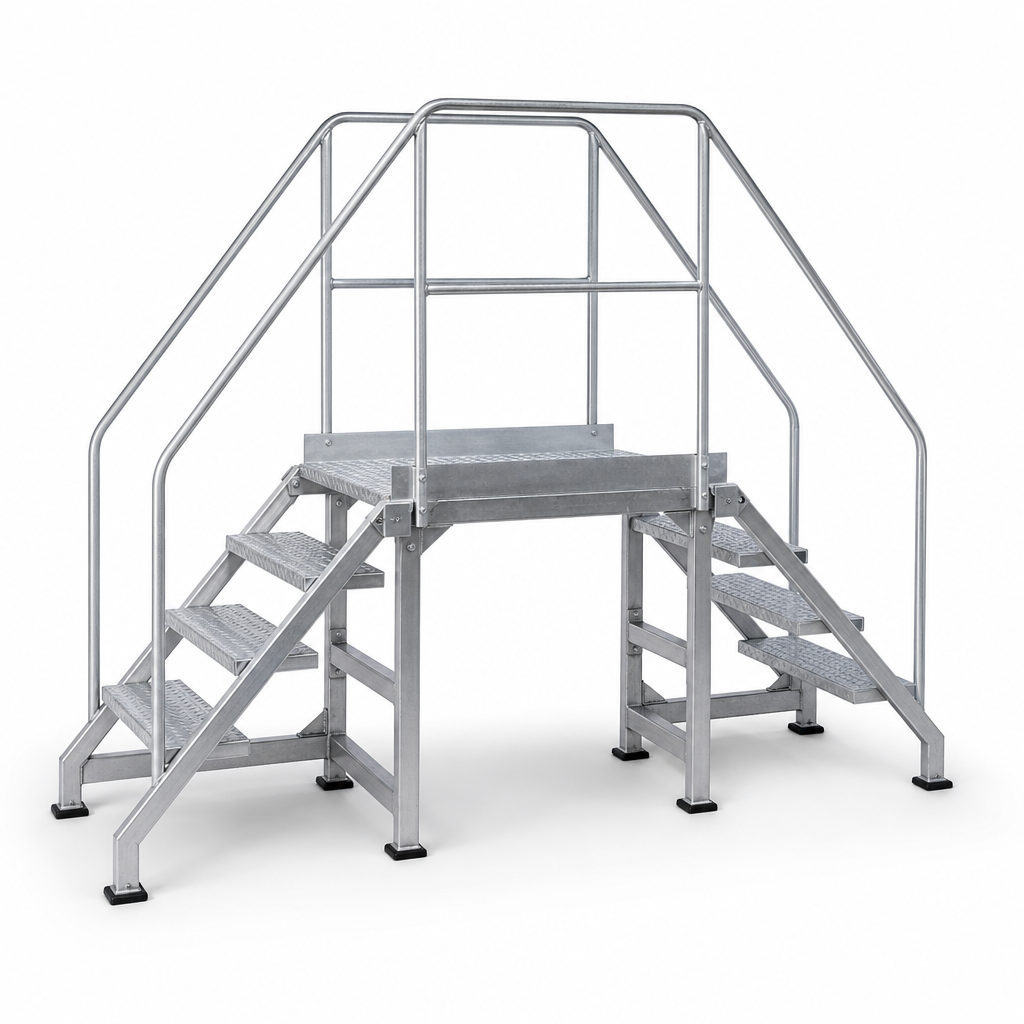 Industrial Double Sided Access Steps with Platform