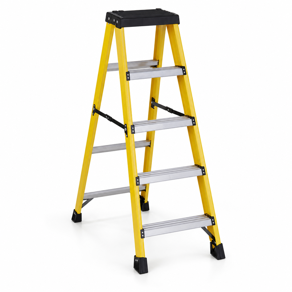 Industrial ESD-Safe Fibreglass A-Frame Builder's Step Ladder