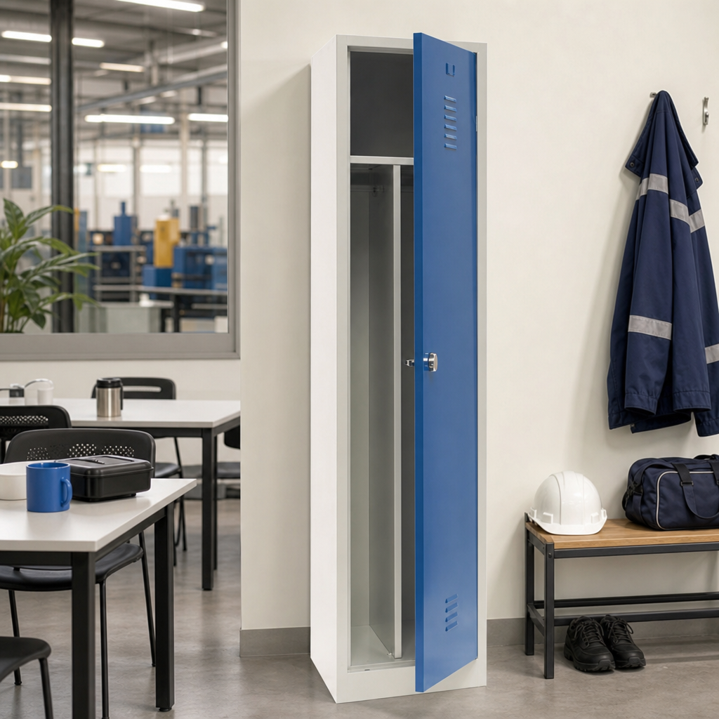 Industrial One-Piece Lockers on Plinth Base with Hasp Lock