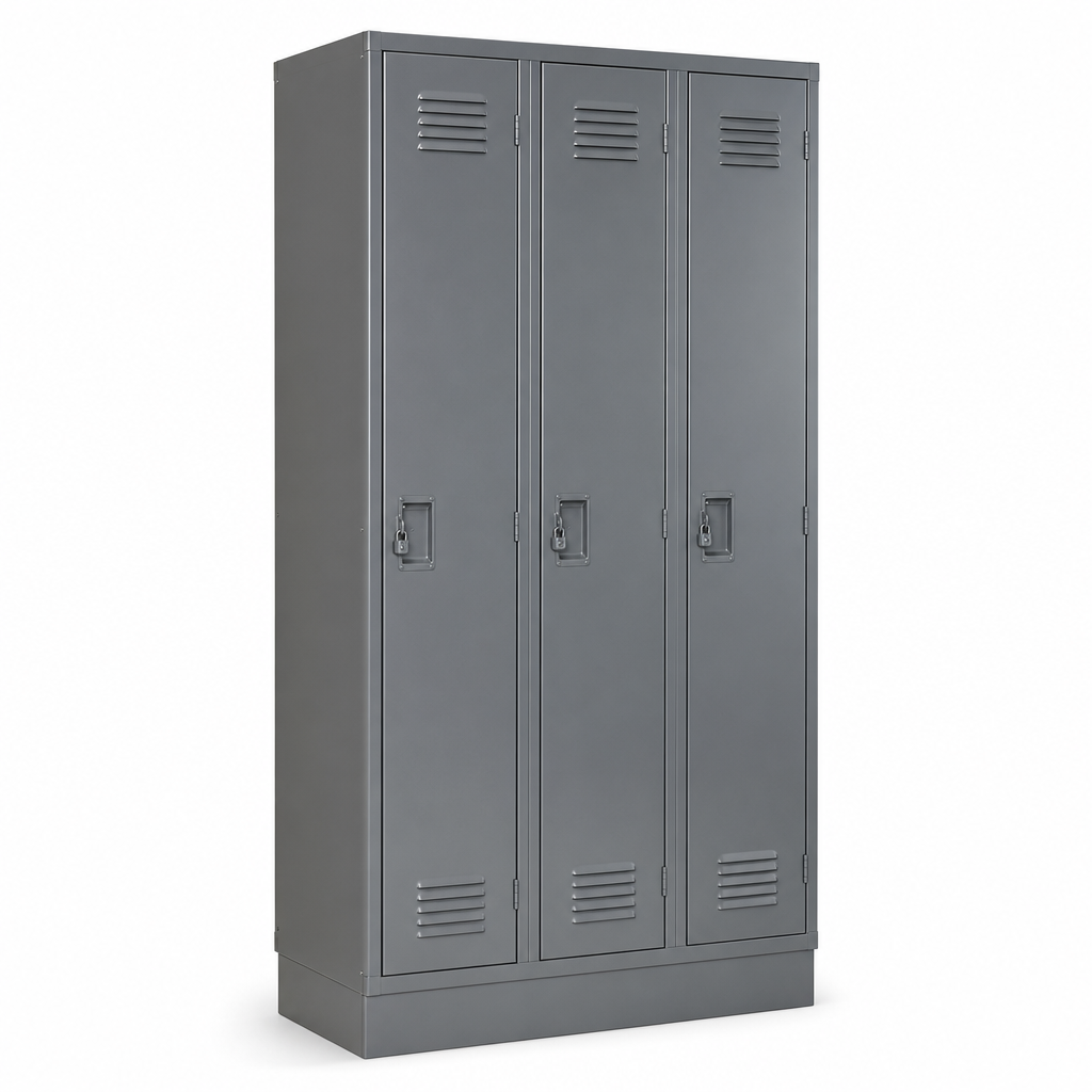 Industrial One-Piece Lockers on Plinth Base with Hasp Lock