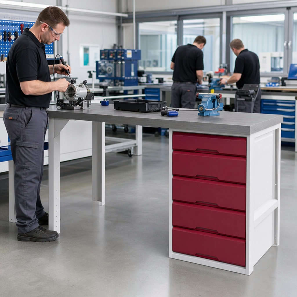 Industrial Workbench with 5 Drawers 930x1500x600mm