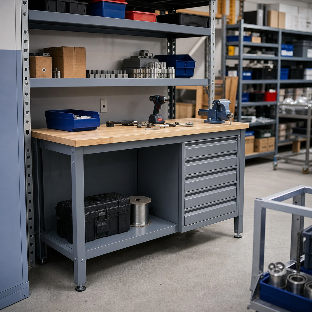 Industrial Workbench with 5 Drawers 930x1500x600mm
