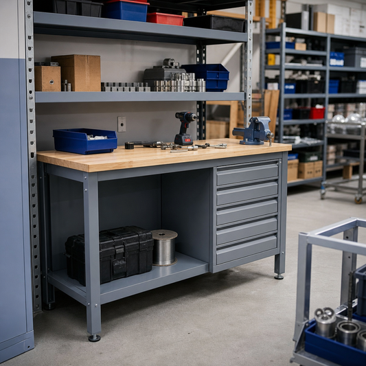 Industrial Workbench with 5 Drawers 930x1500x600mm