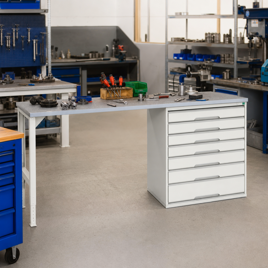Industrial Workbench with 7 Drawers 930x2000x600mm