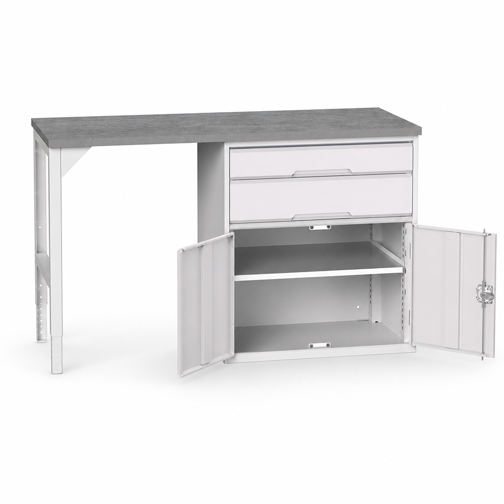 Industrial Workbench with Drawers and Cupboard Storage 930x1500x600mm