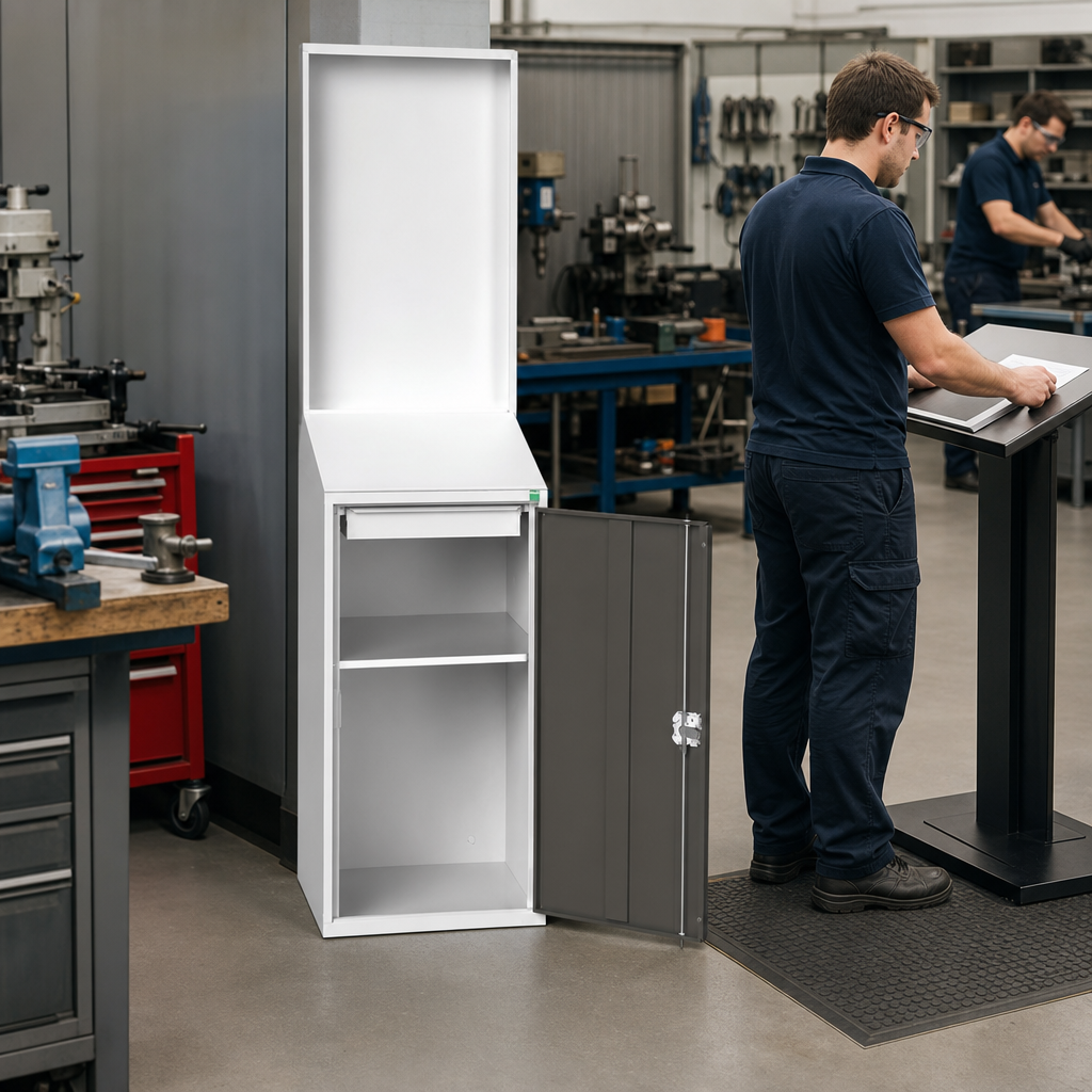 Industrial Workstation Lectern with Back Panel Options 2000x525x550mm