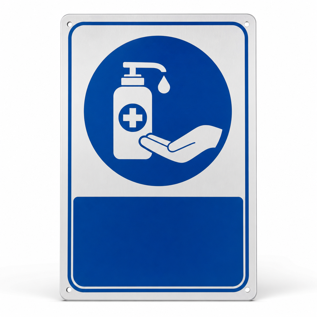 Instant Hand Sanitiser Safety Text Sign – Aluminium, PVC or Vinyl
