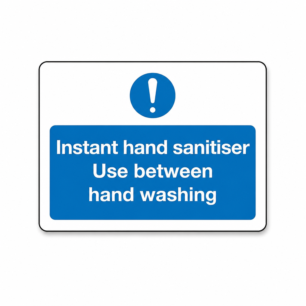 Instant Hand Sanitiser Safety Text Sign – Aluminium, PVC or Vinyl
