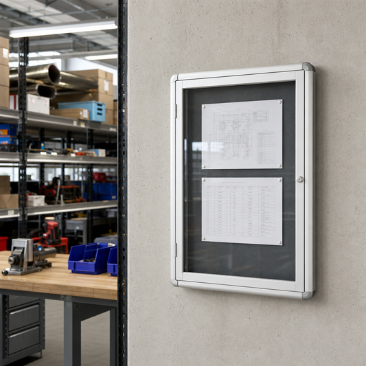 Internal Leaf Design Bulletin Board with Safety Glass Door