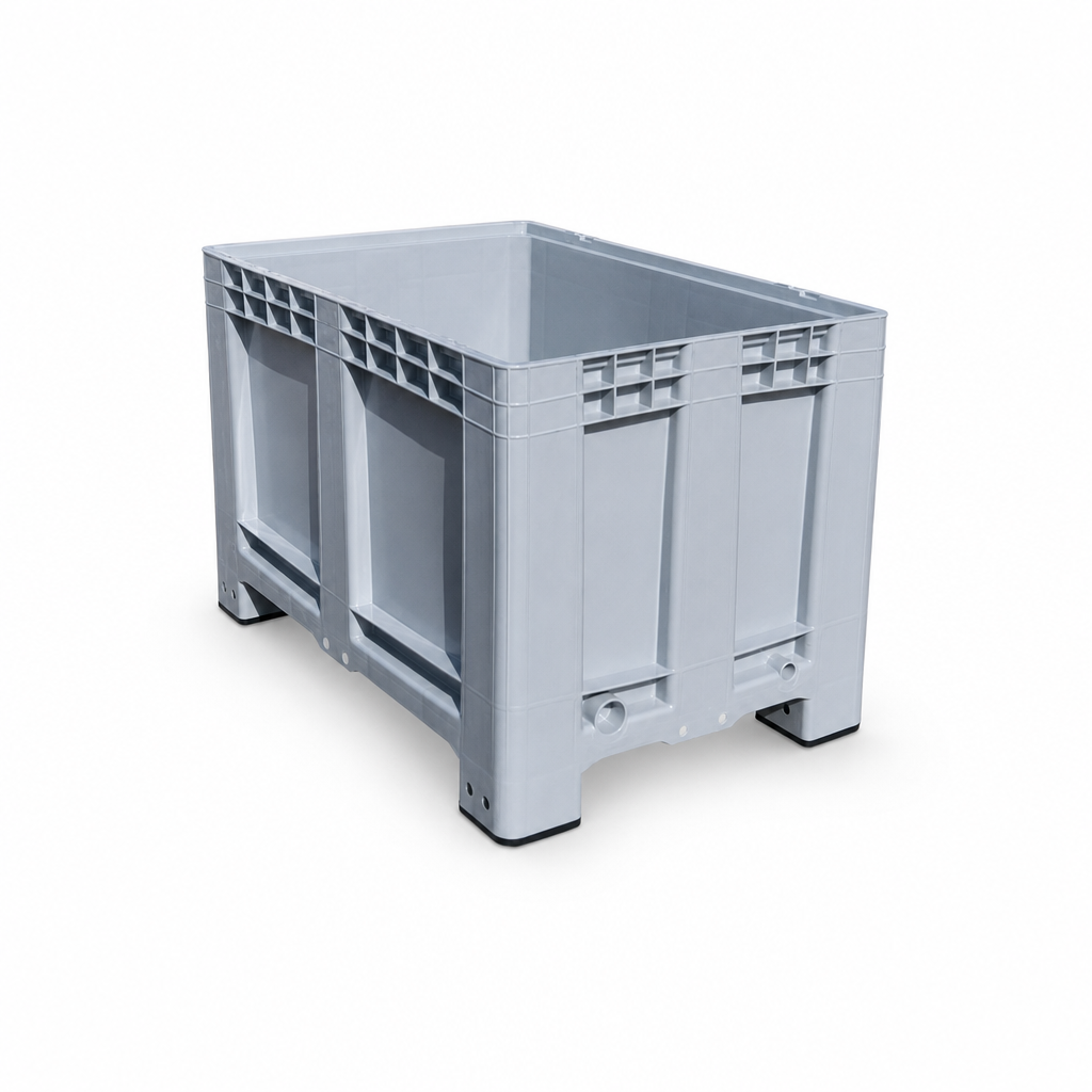 Junior Plastic Pallet Box with Solid Walls and 4 Feet