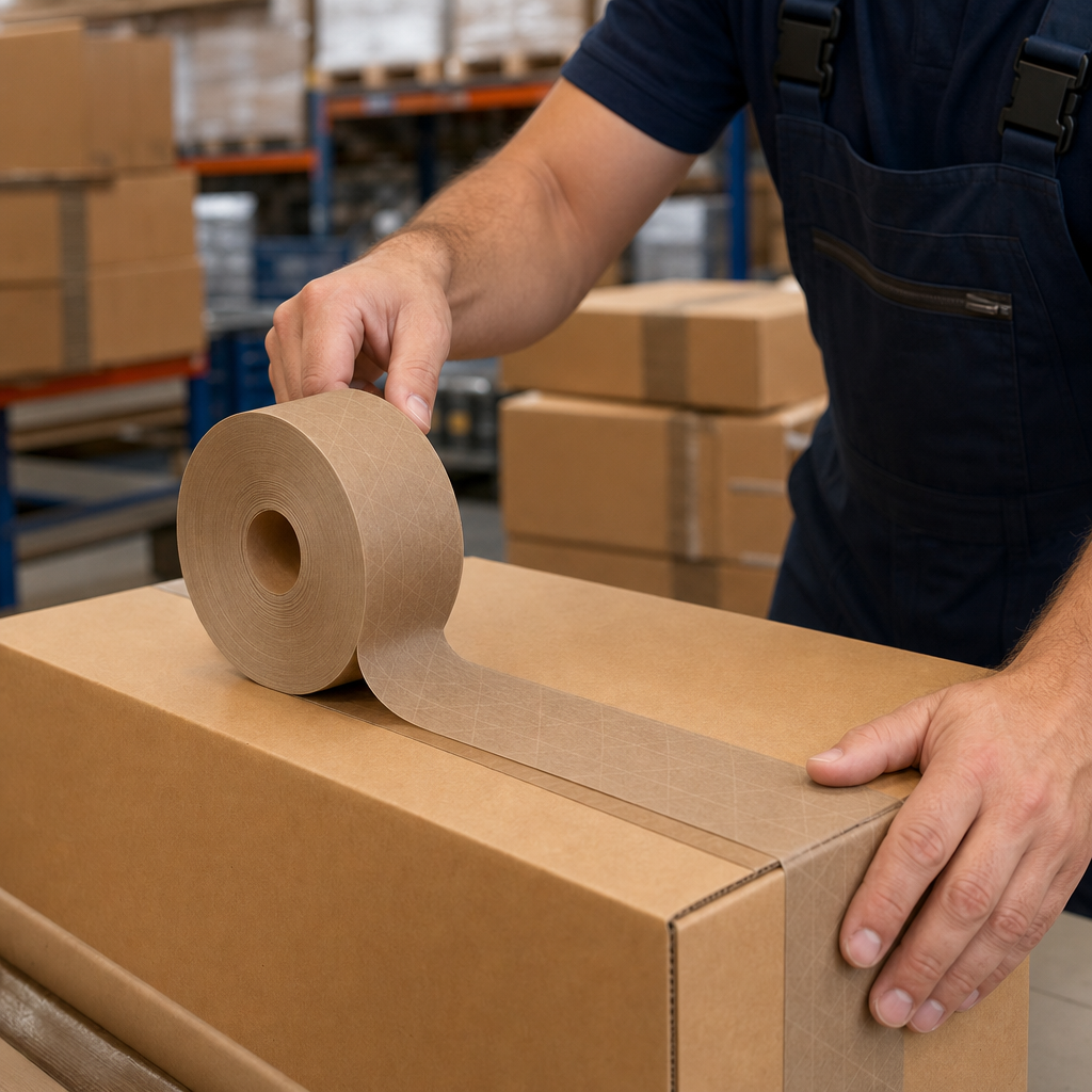 Kraft Brown Water Activated Gummed Paper Tape Roll