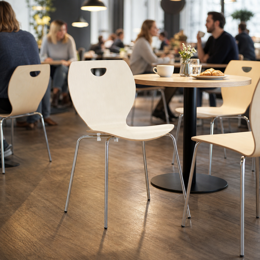 Laminate Wooden Bistro Chair with Colour Options