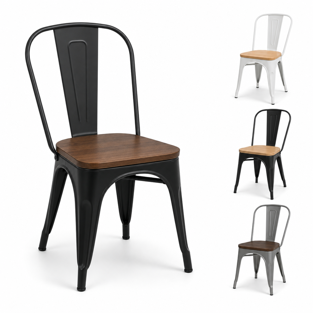 Laminate Wooden Bistro Chair with Colour Options