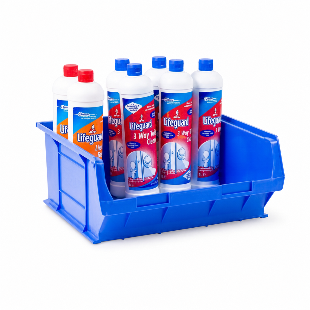 Large 28.3L Plastic Storage Bins for Parts and Components
