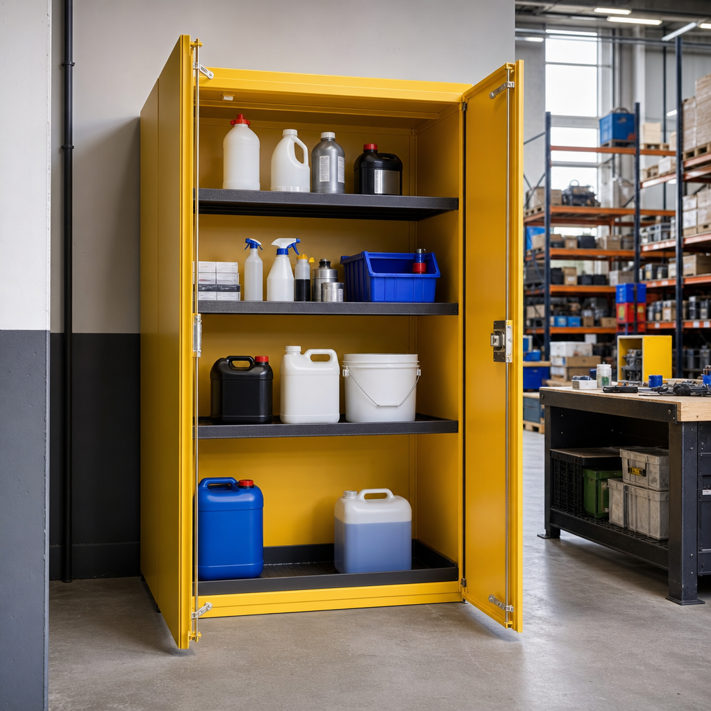 Large COSHH Chemical Storage Cabinet with Spill Containment