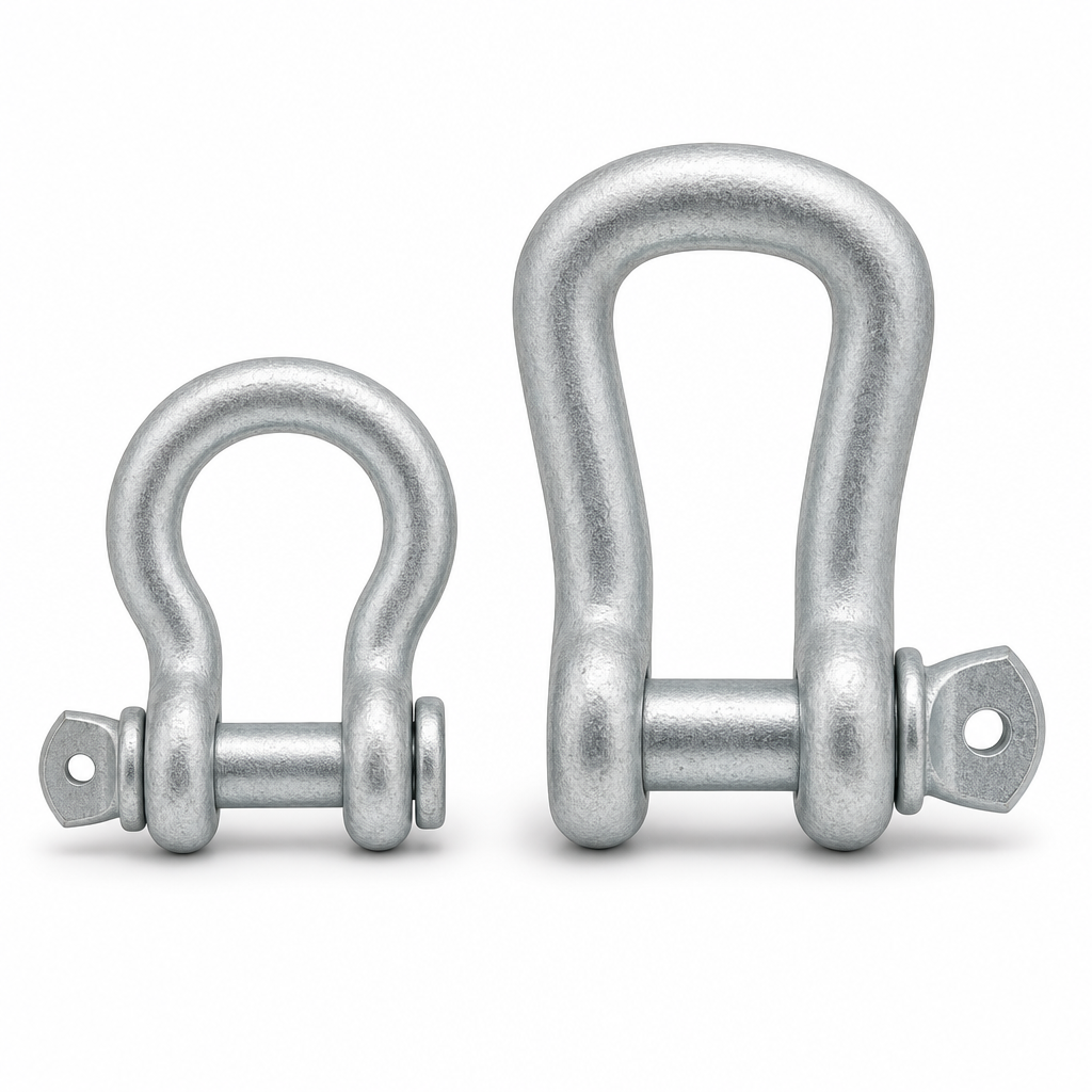 Large Galvanised Bow and D Shackles for Heavy Duty Securing
