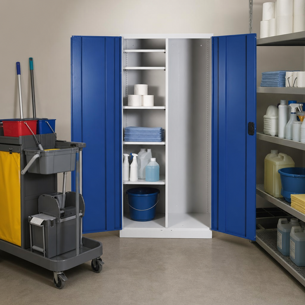 Large Janitorial Metal Cupboards for Cleaning Storage