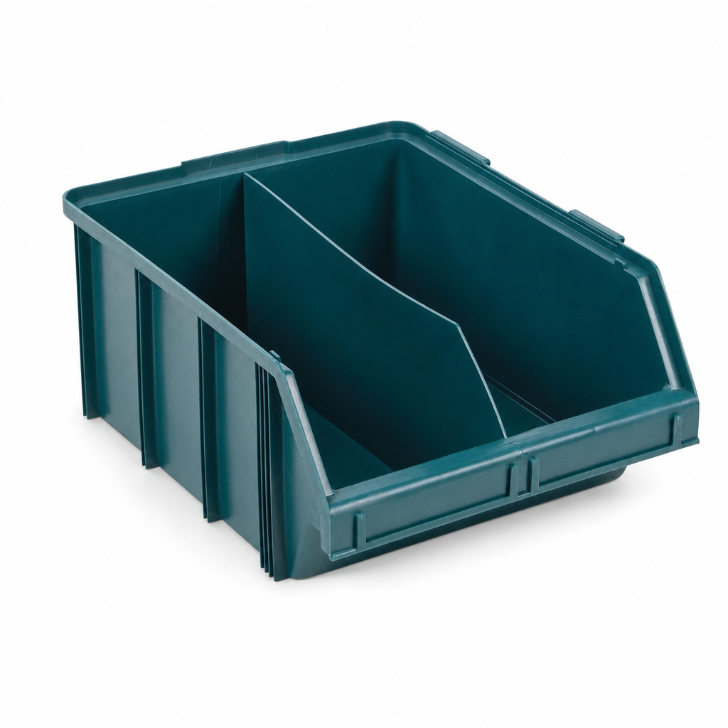 Large Plastic Storage Bin with Divider 60L 570mm Length