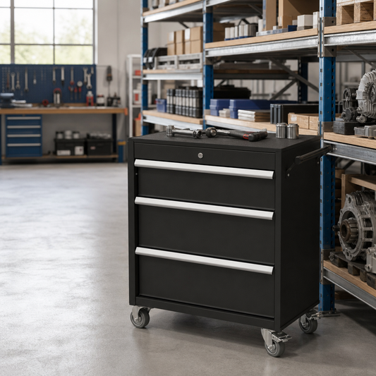 Large Portable 3 Drawer Tool Cabinet