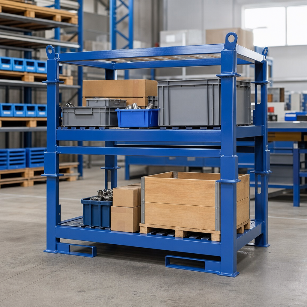 Large Stackable Steel Stillage for Lifting, 2000kg Capacity