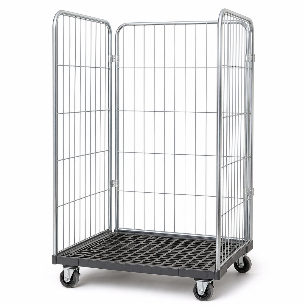 Large Three-Sided Roll Cage Container 600kg Capacity