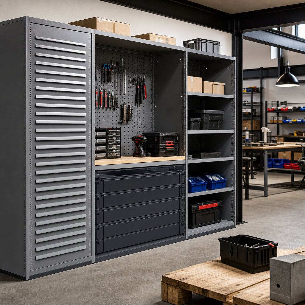 Large Tool Storage Cabinet with Louvre and Perforated Panels