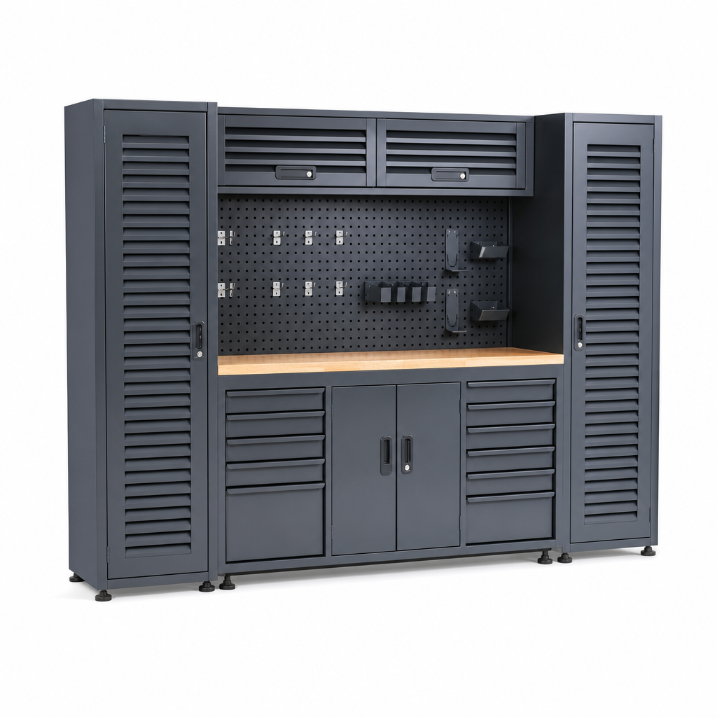 Large Tool Storage Cabinet with Louvre and Perforated Panels
