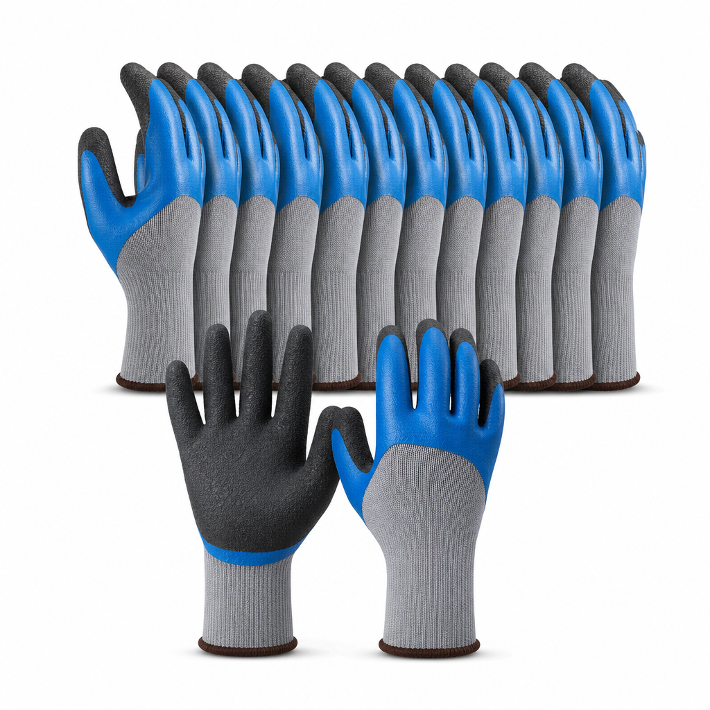 Latex Grip Safety Gloves Pack of 12